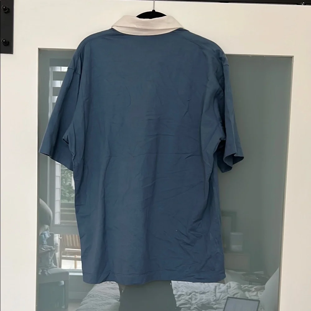 Men's Blue and White Polo Shirt - Picture 4 of 5